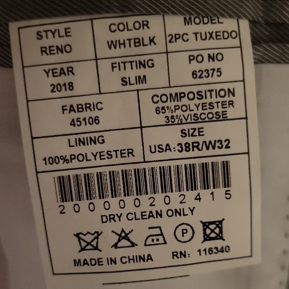 Ferrecci White Tuxedo with Black Trim - Picture 2 of 4